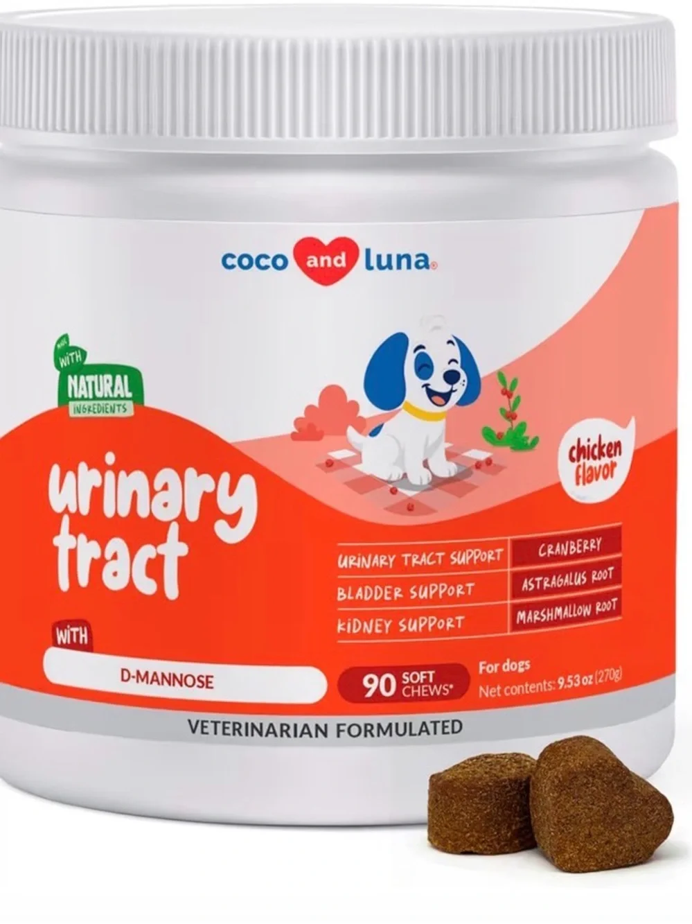 Coco and Luna Urinary Tract Support Soft Chews - Chicken Flavor